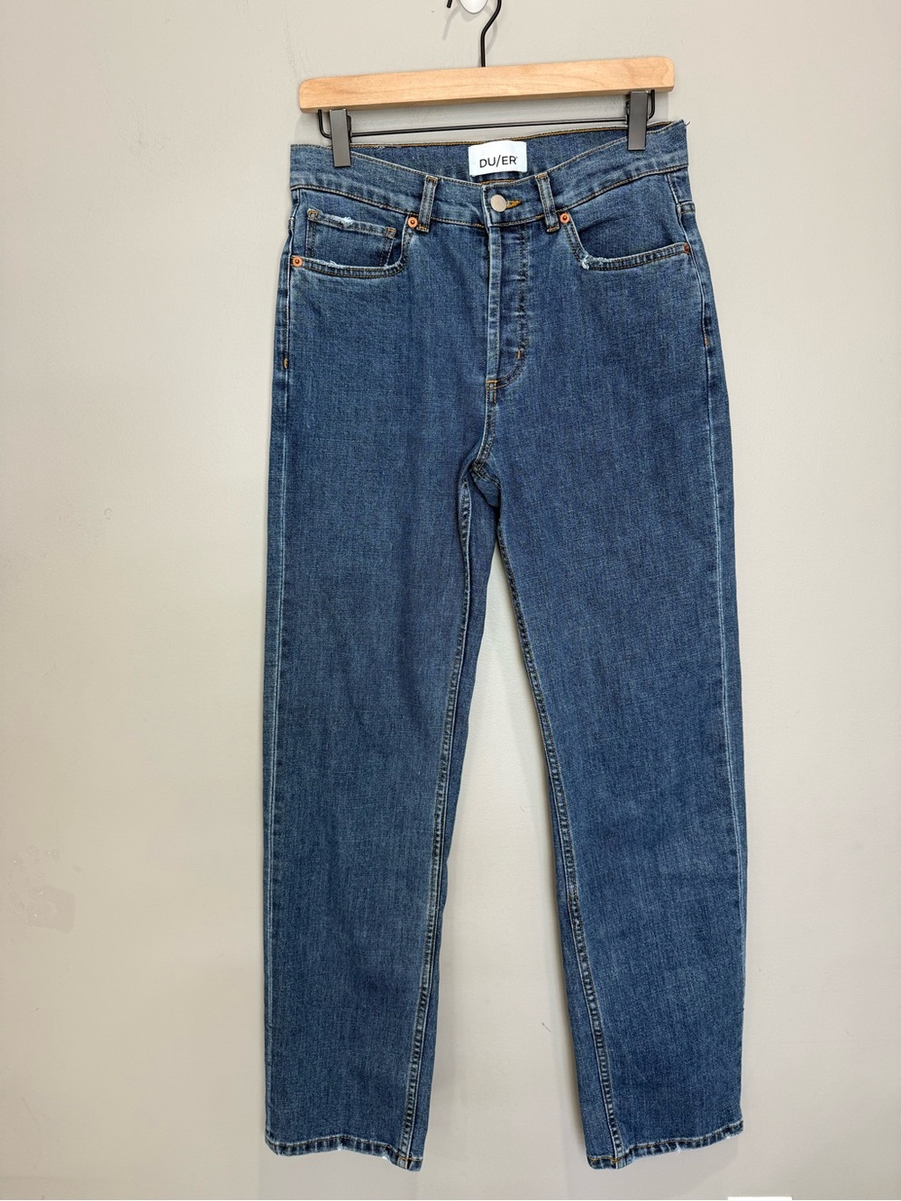 DU/ER Performance Denim Women’s Jeans 27x32 Blue Stretch Straight Leg